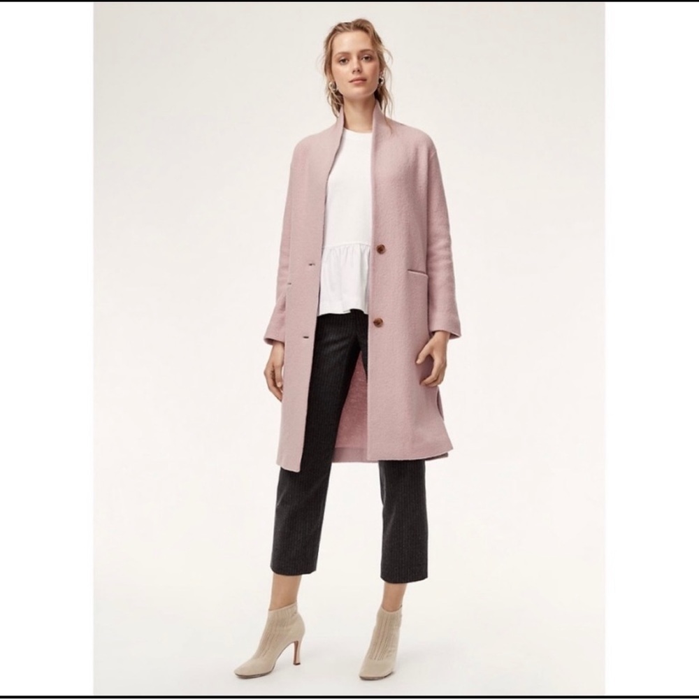 Aritzia Dujardin Coat - Beautiful Dusty Pink Nude Coat - XXS